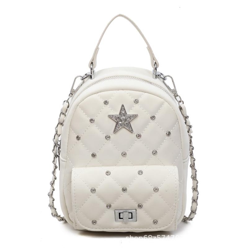 Xiaoxiangfeng Backpack Women's 2025 New Fashion Diamond Chain Messenger Bag Versatile Travel Small Backpack