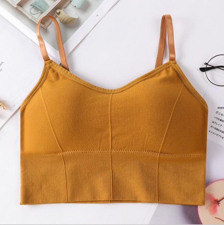 Seamless Ribbed Spaghetti Strap Bustier Vest for Women