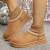 New winter thick-soled suede knitted warm snow boots women's plush thickened wool snow boots