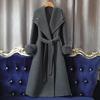 Elegant Women's Wool Coat with Detachable Real Fox Fur Trim for Autumn and Winter