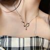 Snake Pendant Double-layered Chain Necklace For Women Couple Trendy Personality Hip Hop Simple Birthday Jewelry Gifts CDN