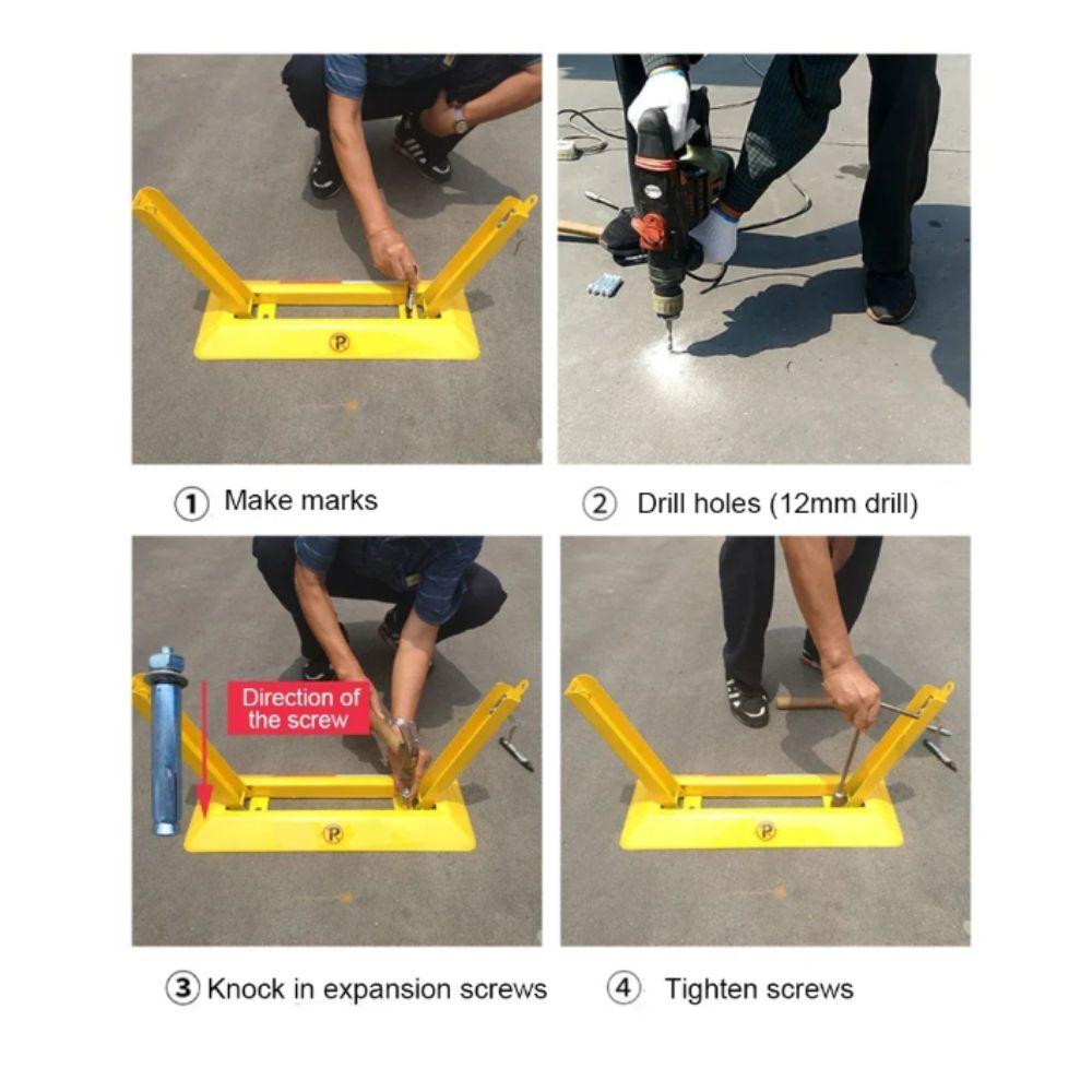 Portable Folding Vehicle Security Barrier Thickened Anti-collision Parking Barrier  Lot Protection