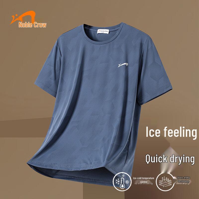 

Guirenniao Men s Quick-Dry Ice Silk Sports T-Shirt 4XL
