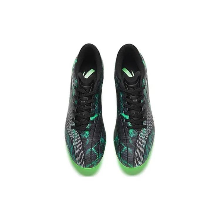 New Anta Slip Resistant Soccer Shoes Men's Black Green 912332222-3