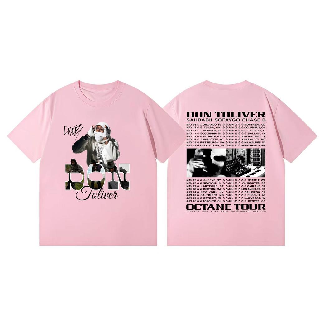Rapper Don Toliver Octane Tour 2026 Magliette Grafiche Streetwear Moda Hip Hop T-shirt Unisex Donna Estate Casual Magliette Larghe