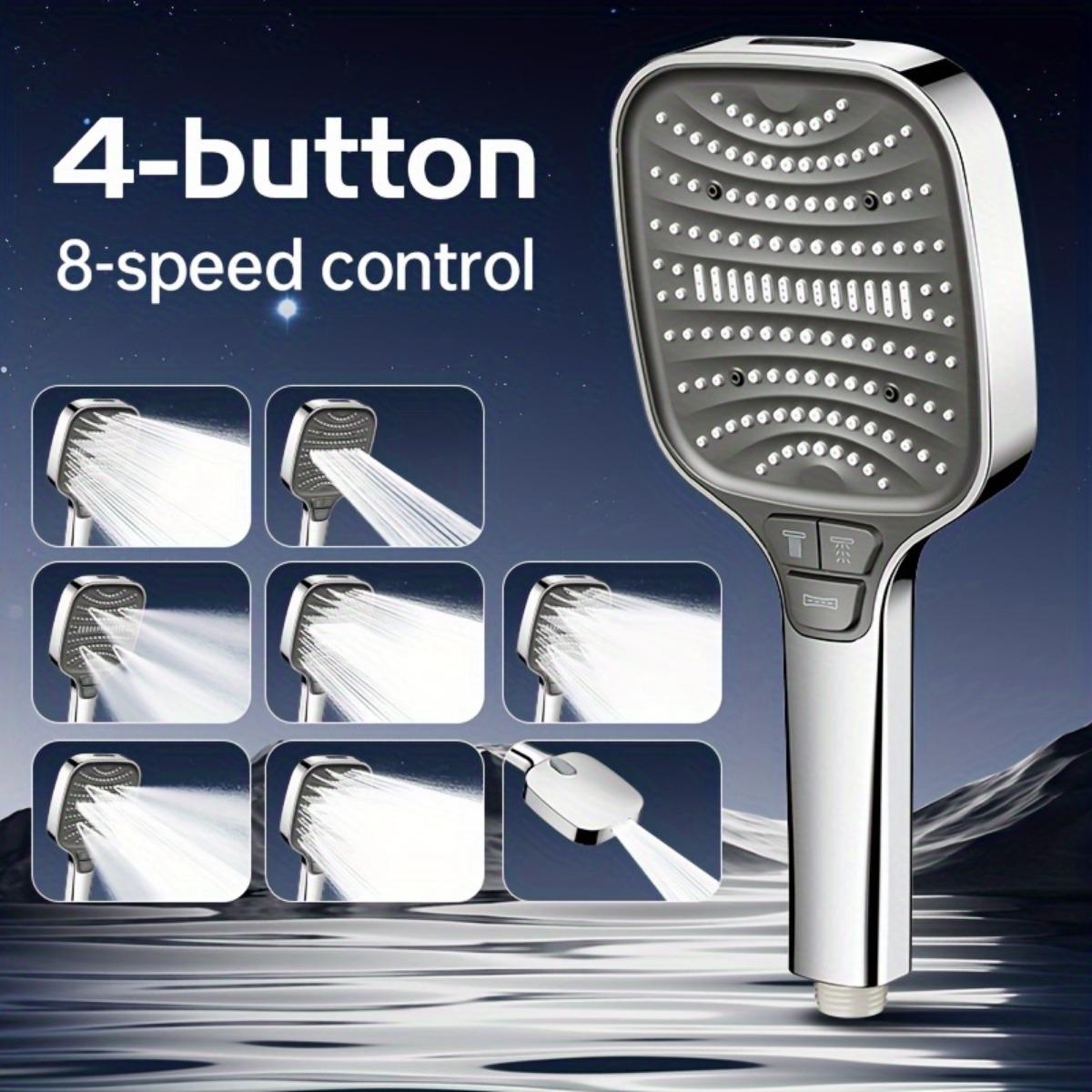 

Powerful Pressurized Filtering Square Shower with 8 Shower Modes, Bathroom Shower Handheld Shower Large Panel High Flow Deluge Spray Water Shower head чорний