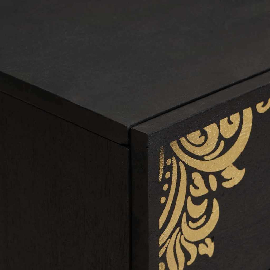 Nightstand Black 50 x 33 x 62 cm Solid Mango Wood