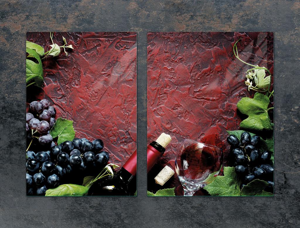 GLAS SCHUTZPLATTE BRETT 75x52 WEIN
