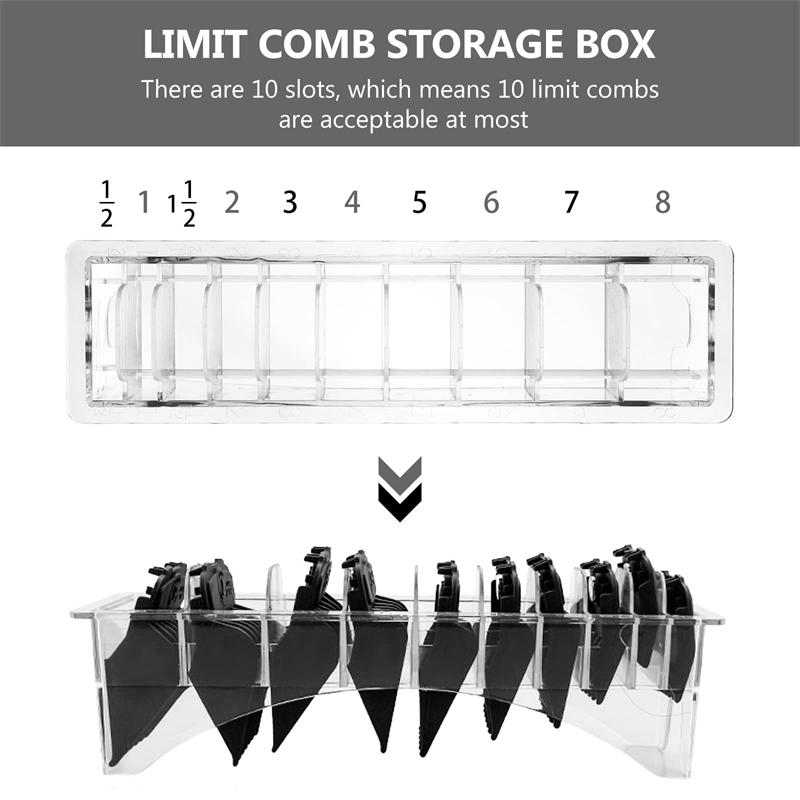 8/10 Grid Guide Combs Storage Box Professional Trimmer Limit Comb Organizer Case Holder Barbershop Hairdressing Tools Accessory
