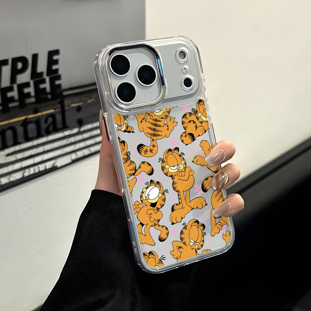 

Cartoon Cat Garfields Phone Case for Apple iPhone 17 Air 16 16e 15 14 13 12 11 Pro Max X Xs XR 8 Plus Luxury Clear Cover iPhone17 Pro
