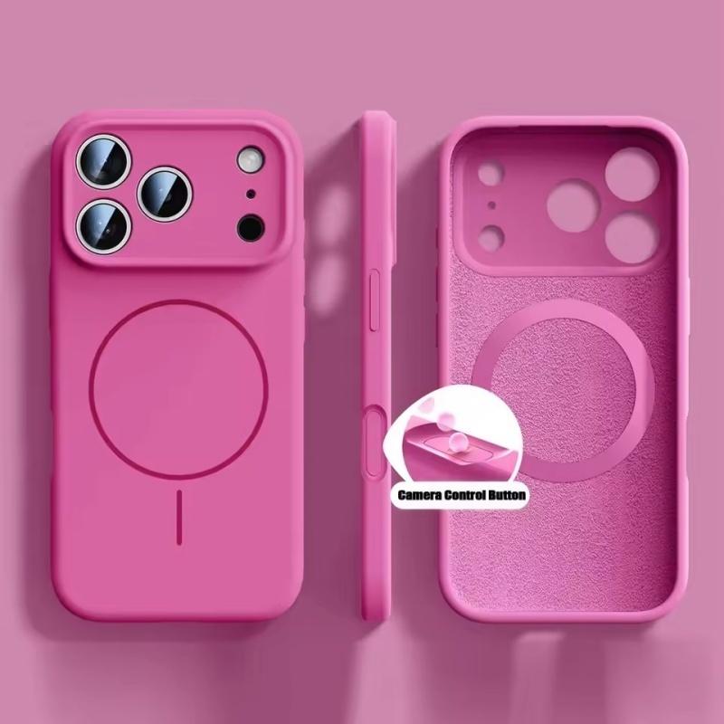 Liquid Silicone Magsafe Case for iPhone 17 Pro Max 17 Air Soft Magnetic Charing Cover for iPhone 13 14 15 16 Pro Max Plus
