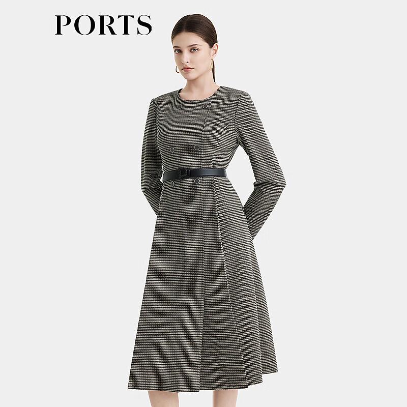

PORTS Women s Retro Plaid Double-Breasted Dress S /4