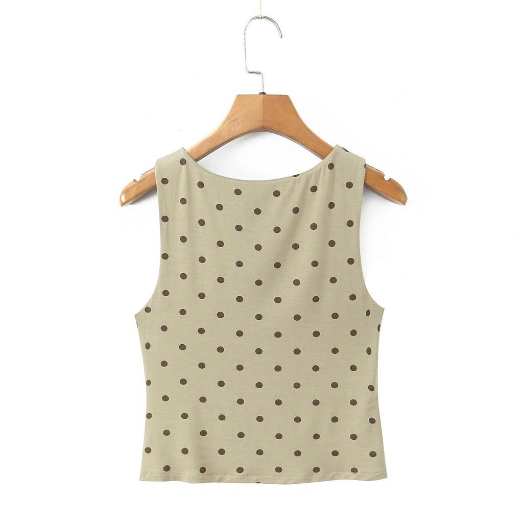 2026 European & American Summer Fashion Slim Polka Dot Tank Top & Skirt Set for Women - D79836