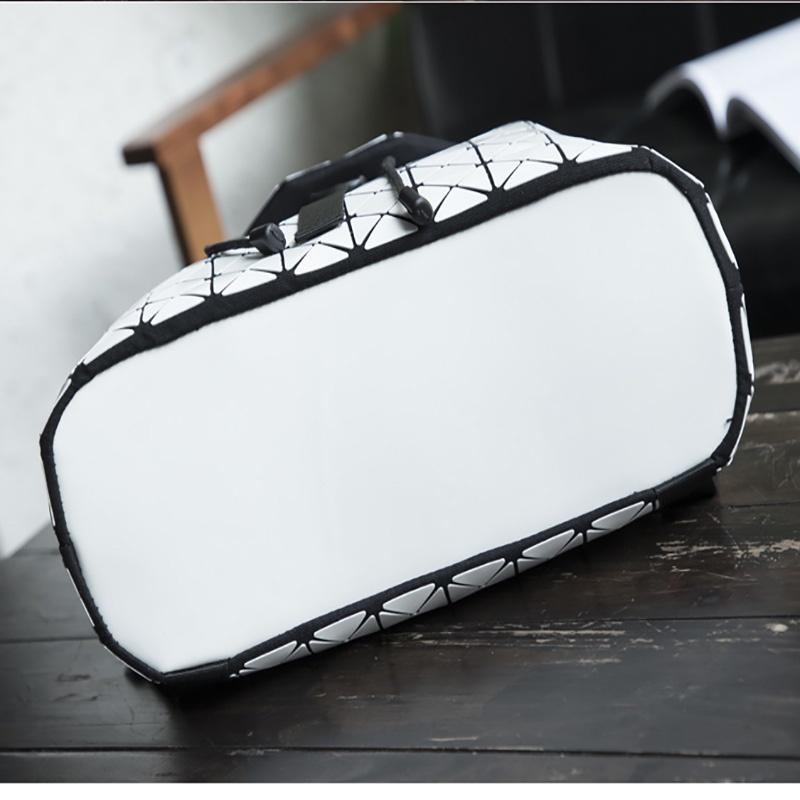 Premium Quality Geometric Lattice Sequins Backpack Large Fashionable Schoolbag