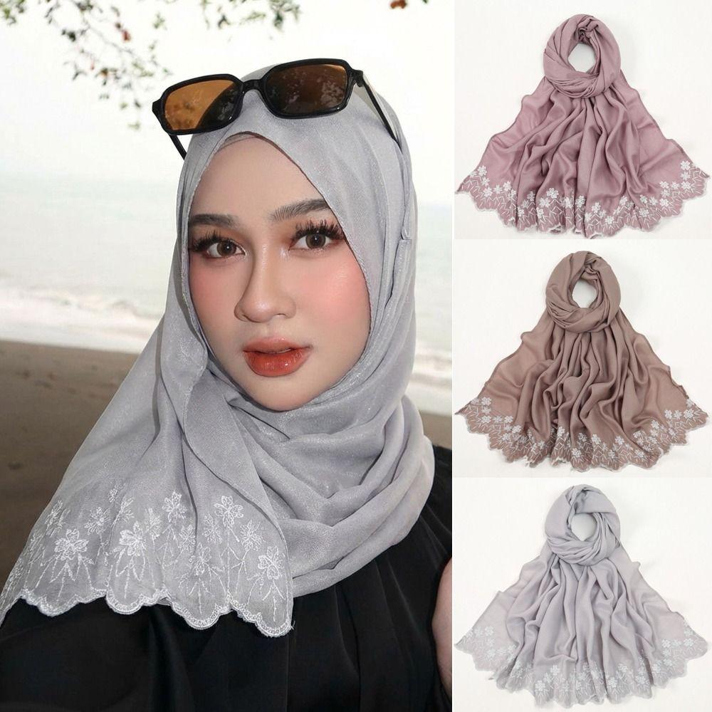 Chiffon Turbans Head Breathable Head Wraps New Rhinestone Chiffon Scarf