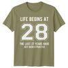 Life Begins At 28 28th Birthday Unisexs TShirt Unisexs Graphic Tee Unisex Top