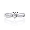 Huitan Graceful Silver /Gold Heart Ring Lady Engagement Accessories with Bright Zirconia Bridal Wedding Band Jewelry