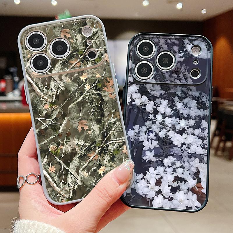 Tree Flowers Pattern Case For iPhone 17 Pro Max Funda iPhone 16 15 14 13 Pro Max Magnetic For Magsafe Hybrid Slim Matte Cover