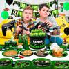 Gaming Bursdagsselskapsutstyr for barn, Videospill Selskapsdekorasjoner&Servisesett-Tallerkener Kopper Duk Ballonger Banner osv Selskapsutstyr