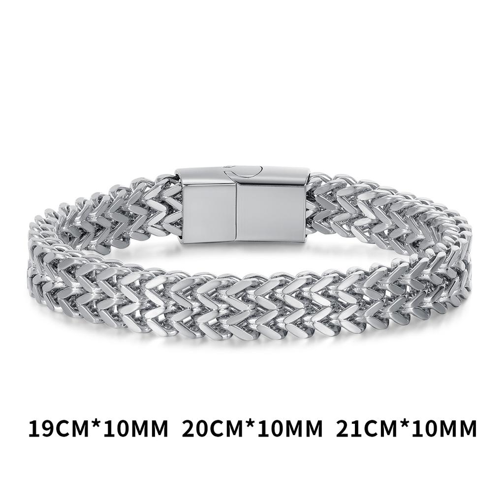 Men Cuban Bracelet Stainless Steel Women Bracelet on Hand for Couple Unisex Wrist Chain Jewelry Gift