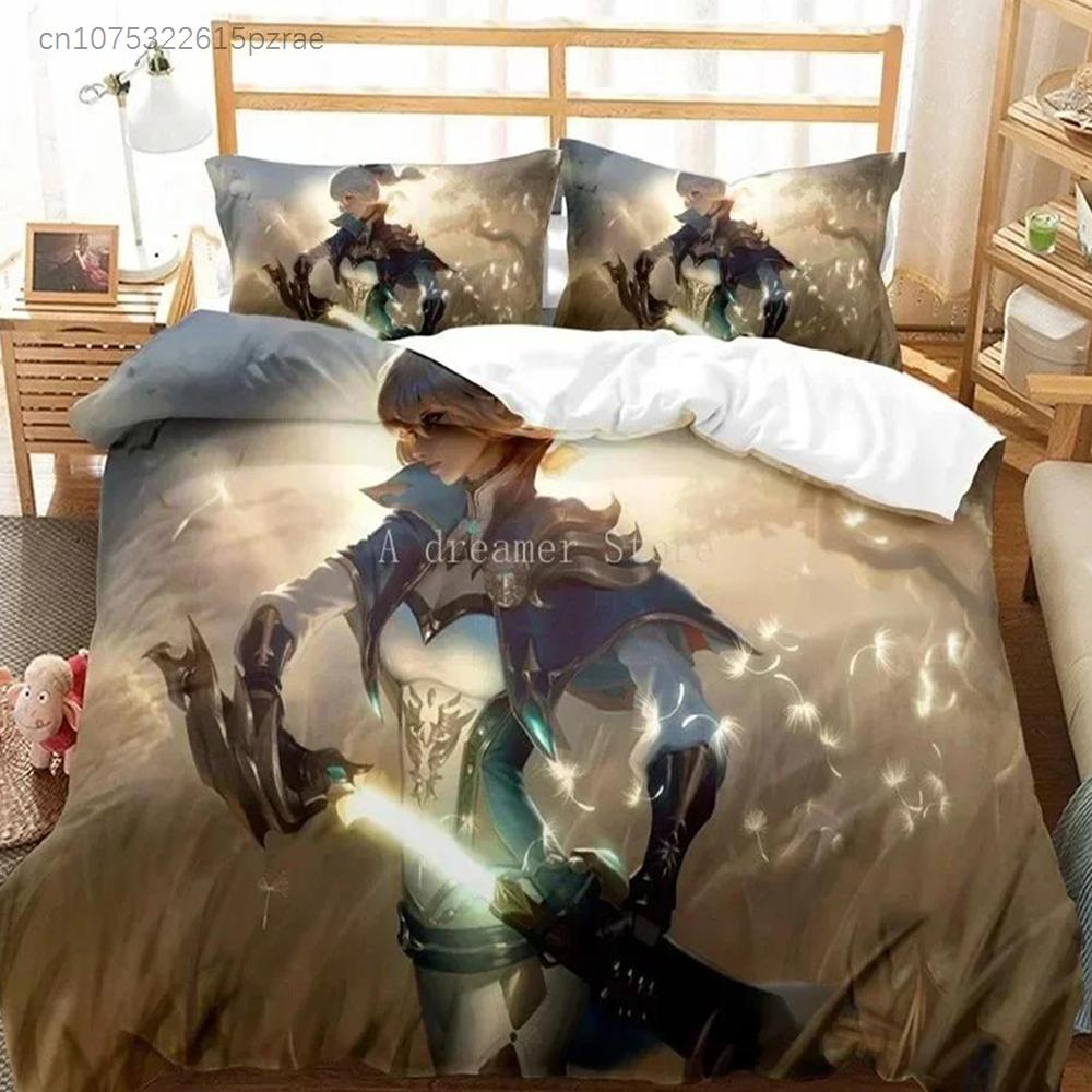 Genshin Impact Bettwäsche-Set Bettbezug Laken Bedrucktes Bettset Kissenbezug Bett Voll Queen King Size Bettdecke Schlafzimmer