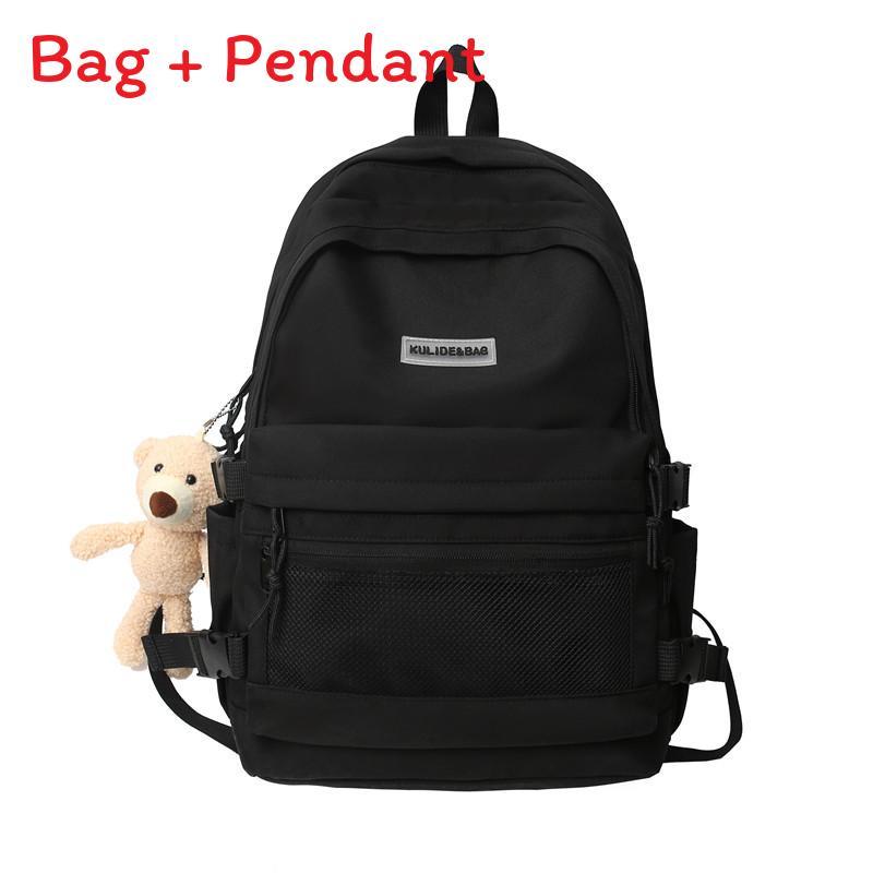 Luo Couples Backpack For Teens And Students With Durable Nylon Fabric And Casual Street Style