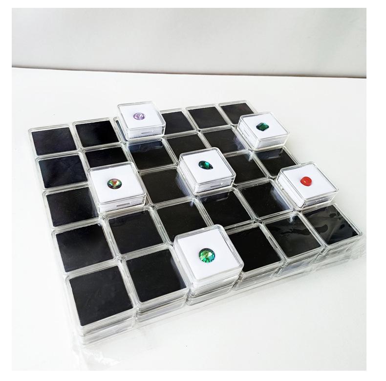 Transparent Square Box for Loose Diamonds and Colored Gems - Display, Storage, Collection