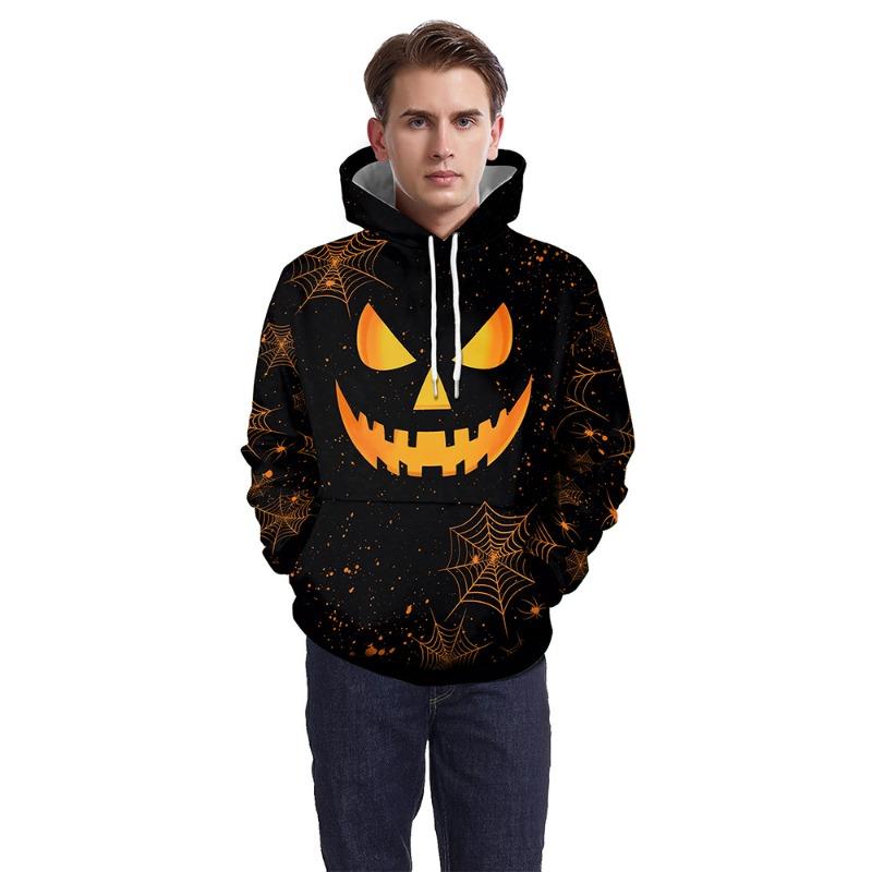 Halloween Simpa Casual Festive Pumpkin Funny Digital Print Hooded Sweater