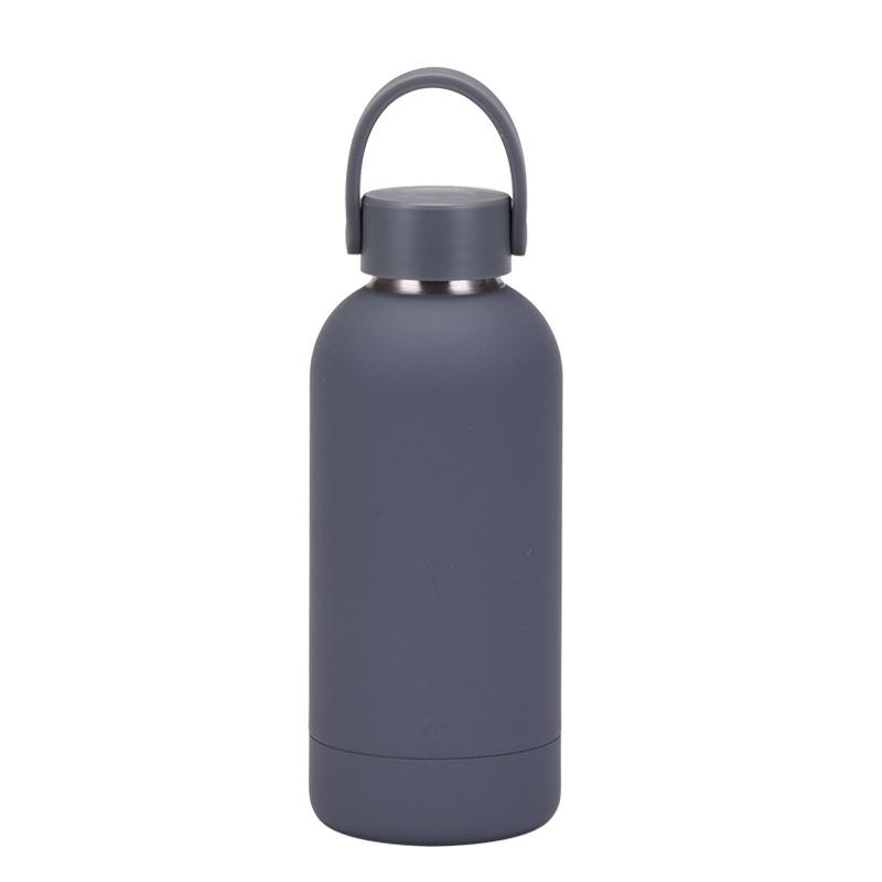 350ml Doppelschichtige Edelstahl-Thermosbecher Tragbarer Griff Einfache Kleine Öffnung Sport-Wasserflasche Outdoor-Wasserbecher