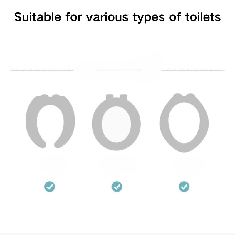 [Plush Toilet Cushion] Soft Plush 1 Pair Toilet Seat Cushion | Universal Four Seasons Bathroom Accessories - Easy Clean & Stick, Home Decor