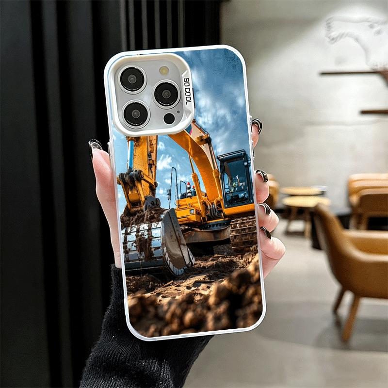 Excavating Machinery Cool Shockproof Phone Case for iPhone 17 Air 16 16E 15 Pro Max 14 Plus 13 Mini 12 Back Cover Anti Fall Fund