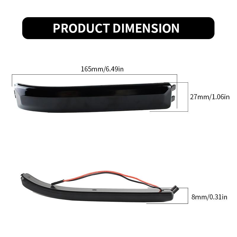 2PCS For Ford F150 2009-2014 Ford Raptor 2010-2014 LED Dynamic Blinker Side Mirror Turn Signal Light Sequential Indicator Lamp