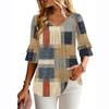 3/4 Length Sleeve Womens Tops Dressy Casual Blouses Bell Ruffle Sleeve Loose Fit Tunic Tops V Neck T Shirts