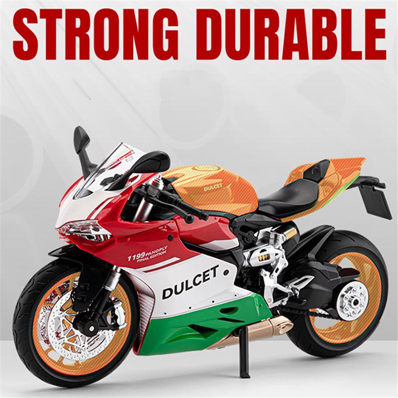 1:9 1199 Panigale Alloy Sports Motorcycle Model Diecasts Metal Toy Street Racing Motorcycle Model Sound and Light Childrens Gift
