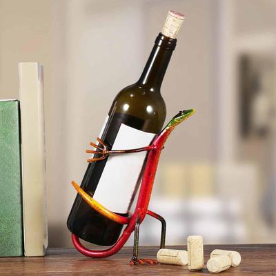 Wine Rack Bottle Display Stand Fun Freestanding,Handwork Craft,Metal Sculpture Decorative for