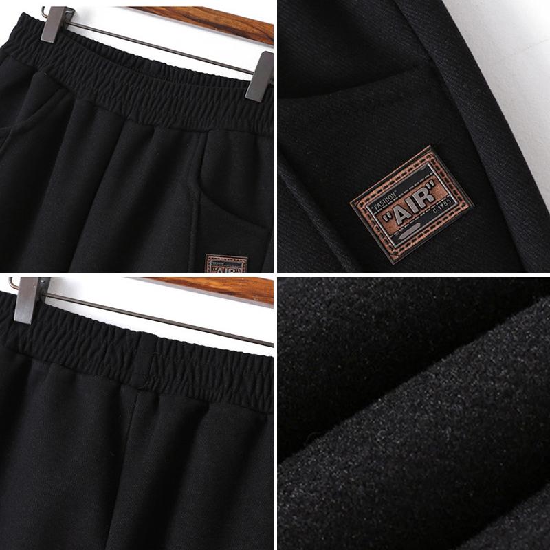 XL~5XL Autumn Winter Pants Woolen Thickened Middle-aged and Elderly Mother Pants Ladies Harlan Tapered Trousers High Waist Casual Pants