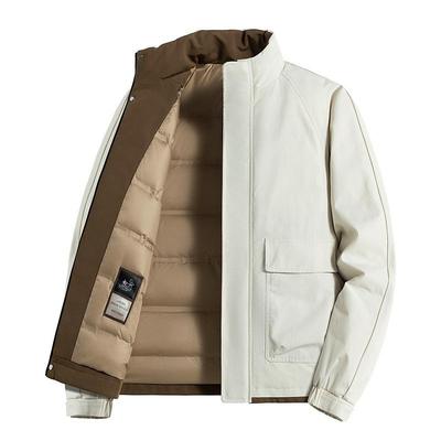 Down Jacket% White Duck Down Men's Winter New Anti-wrinkle Stand-up Collar Loose Men's Cold-resistant Jacket