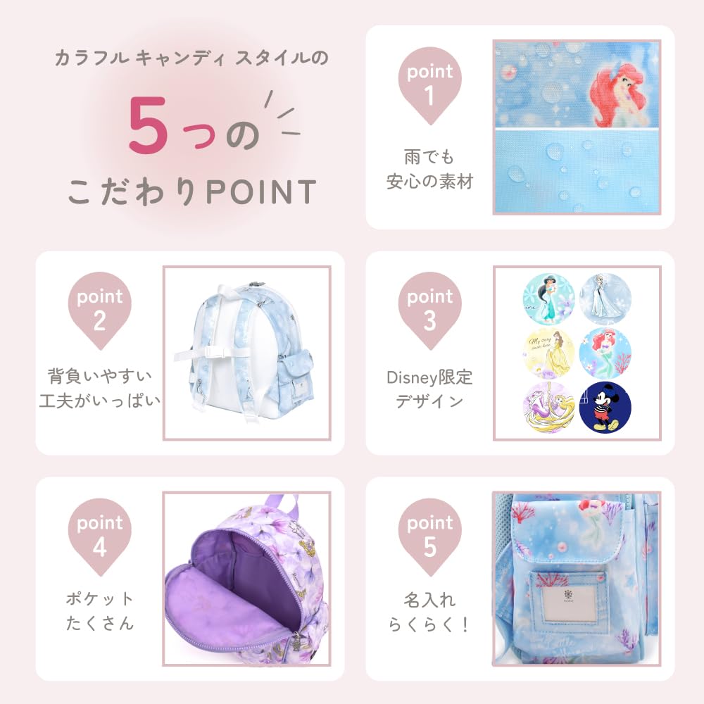 COLORFUL CANDY STYLE Disney Rapunzel Fashionable Princess School Backpack (N0655200)