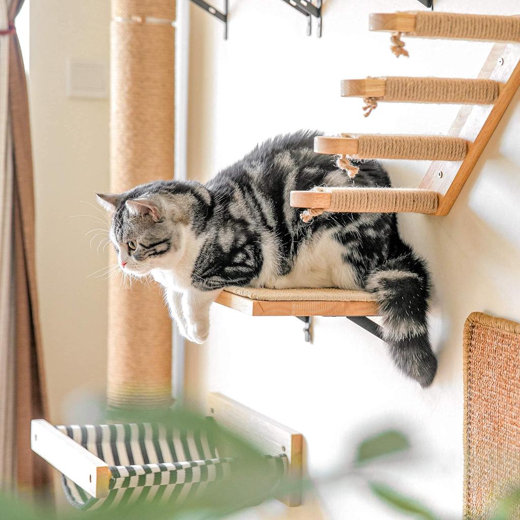 FUKUMARU Cat Step Catwalk Wooden Easy To Install Wall-Mounted