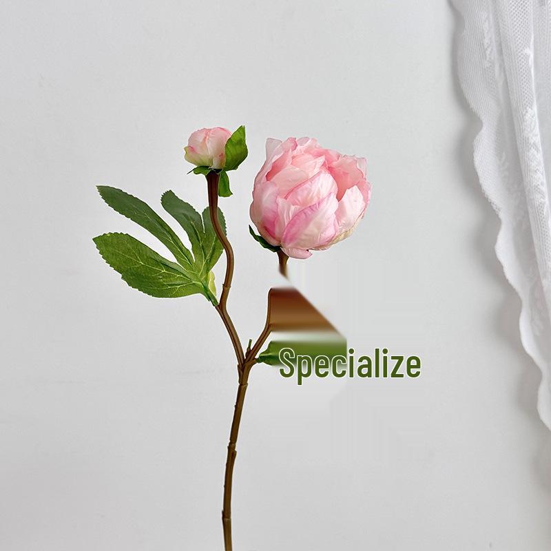 Pivoine rose artificielle à double tête pour la décoration de la maison, de l'hôtel ou de la photographie