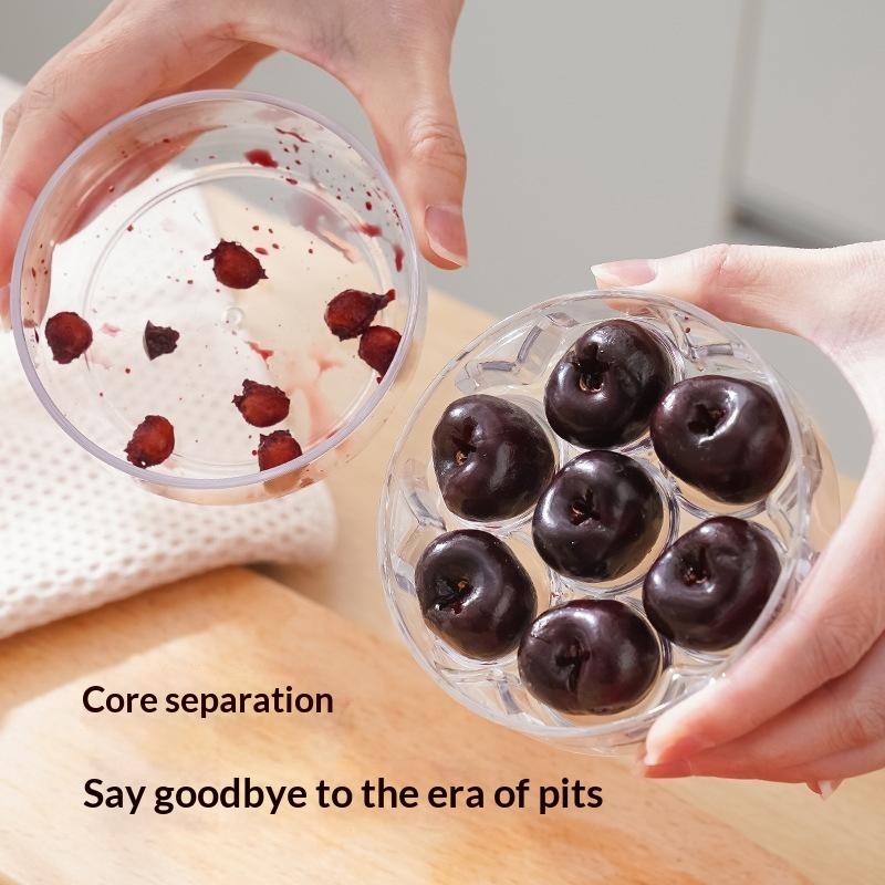Universal Cherry Pitter Tool 7 Hole Fast Pitting Food Safe BPA-Free Material Fruit Pit Remover for Kitchen Picnic Gift