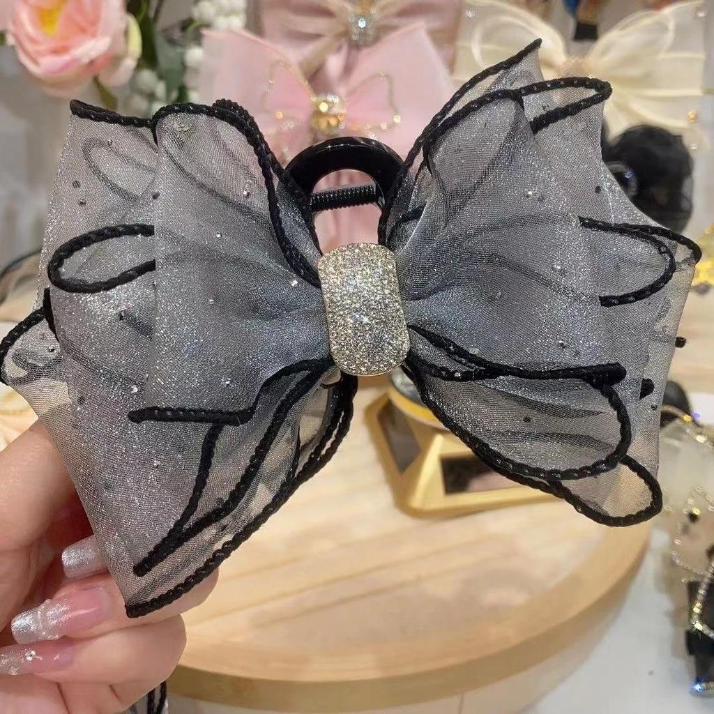 Double Sided Bow-Knot Grab Clip Hairpins Big Size Bow Velvet Hair Claws Korean Hair Clip Hair Style Accessories Fashion Barrette