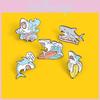 Unique Creative Shark Series Lapel Pin Colorful Letter Design Brooch For Versatile Style