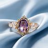 Vintage Amethyst Ring, Women's Oval Amethyst Ring, Suitable for Daily Wear and Decoration