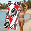 Beach Towel with Club Atlético River Plate Pattern - soft,absorbent,machine washable Lightweight&Modern,swimming,Travel Essentials