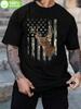 American Flag Deer Hunting Camouflage T-shirt - Cotton