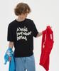 BLOND9 Slogan Round Short Sleeve Knit_Black