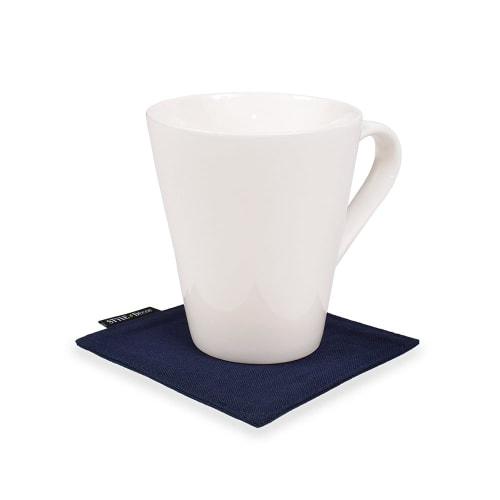 STYLE Decor Reversible Coasters, Stylish Fabric, Washable, Set of 4, Solid Oxford and Royal Navy, W3004520