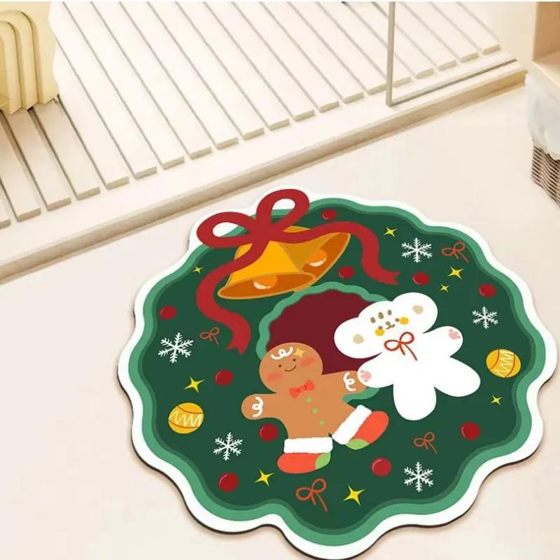Alien Christmas Bells Bathroom Mats Soft Diatomaceous Earth Carpets Bathroom Mats Bathroom Floor Mats Christmas Decorations YA188
