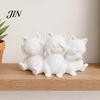 Cat Shaped Desktop Decor Three Wise Cats Figurines, 3D Printed Minimalist Statue for Desk Artistic Statues Decor, Ancient Wisdom Ornament Home Office,